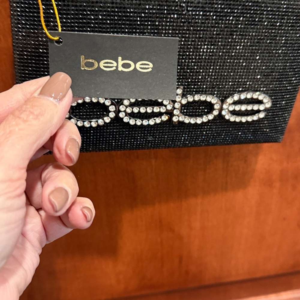 Bebe Black Sparkle Evening Bag - Picture 2 of 7